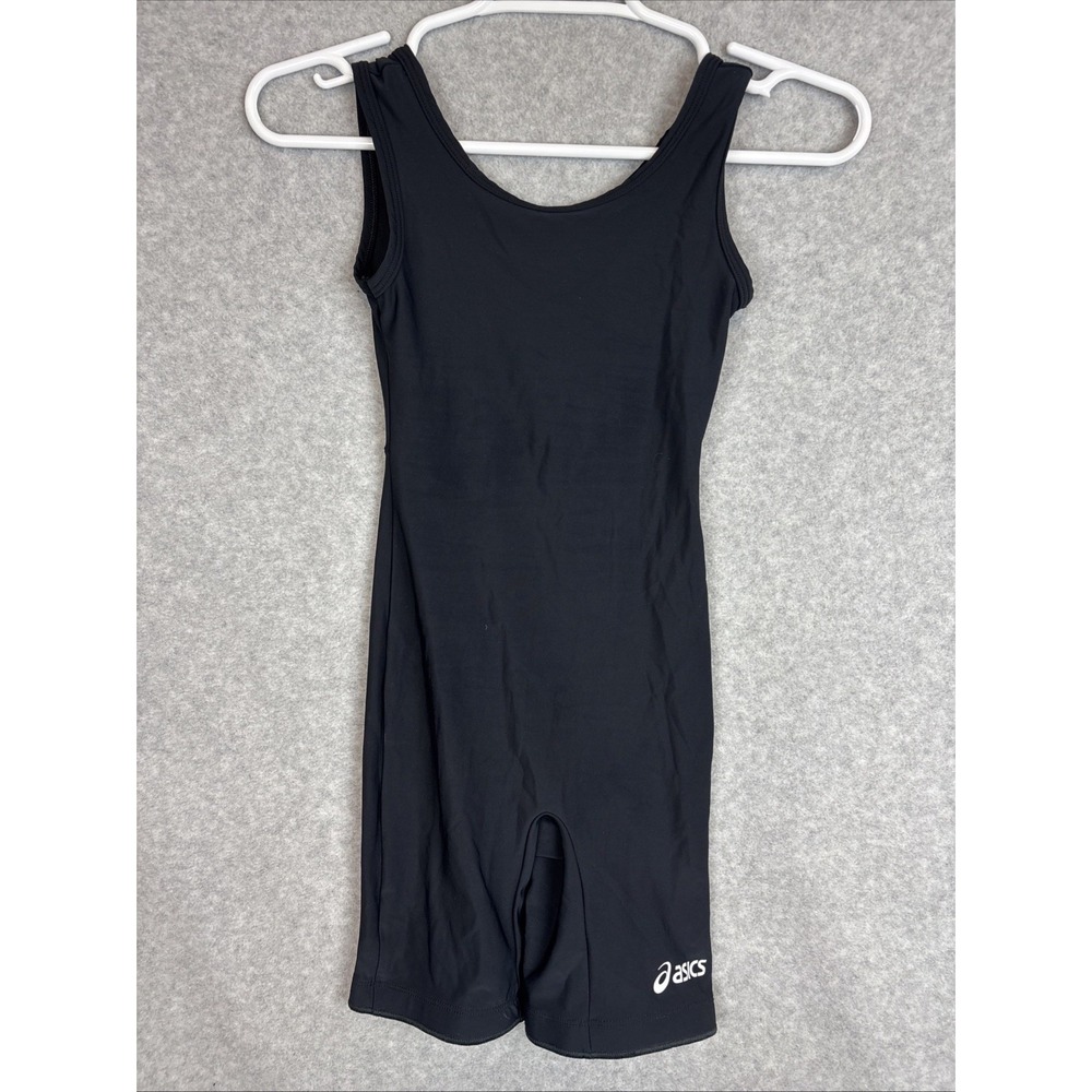Asics Wrestling Singlet Mens Sz XS Black Spandex Nylon Blend Uniform Made In USA